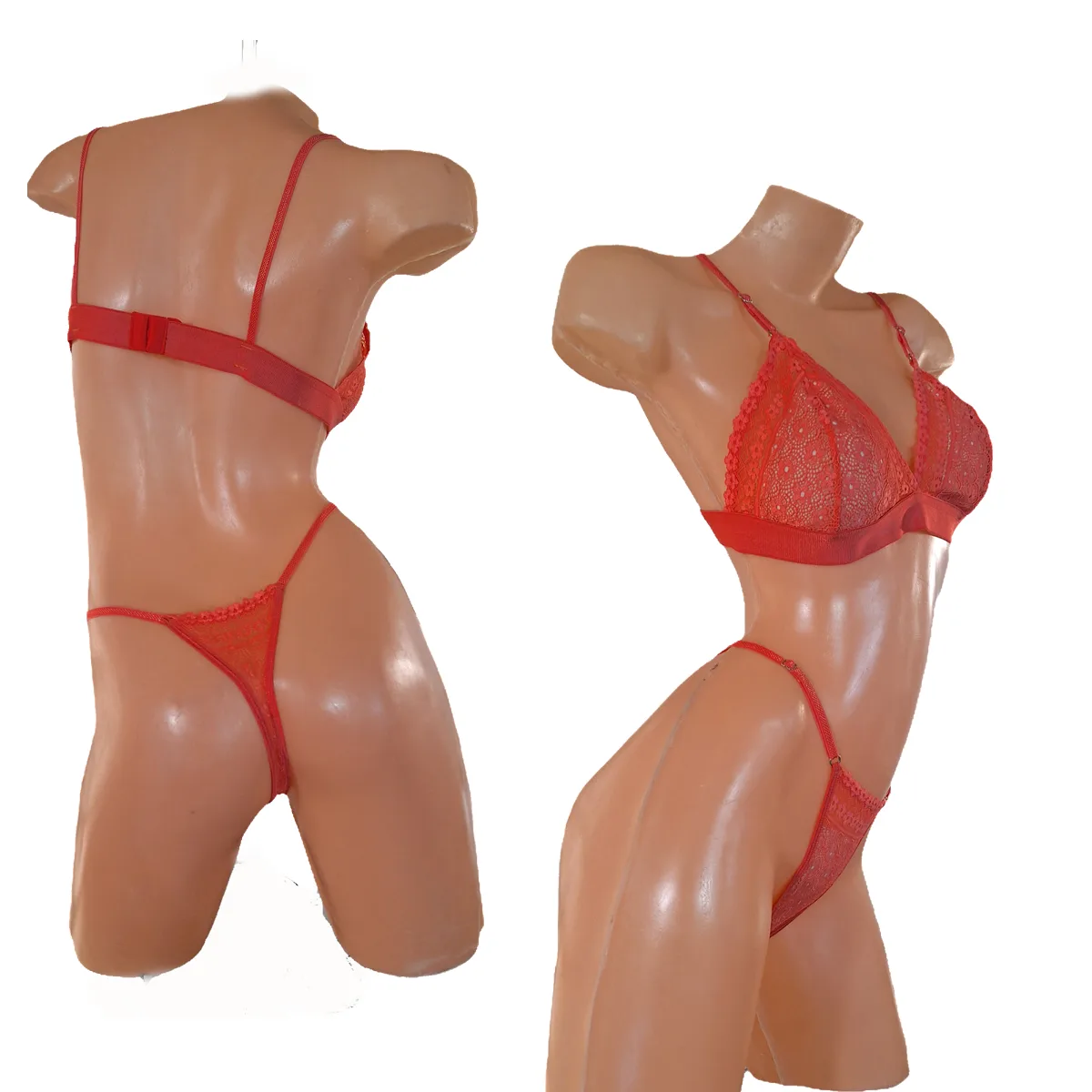 Conjunto Luana Sexy Puntilla y Encaje Corpiño Sin Aro Colaless (art 5103) Talle 85 al 100: imagen 9
