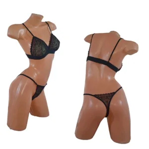 Conjunto Luana Sexy Puntilla y Encaje Corpiño Sin Aro Colaless (art 5103) Talle 85 al 100: imagen 7