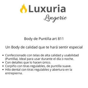 Body Emilly Encaje Entrepierna Abierta (art 811) Talle 90 al 110: imagen 4
