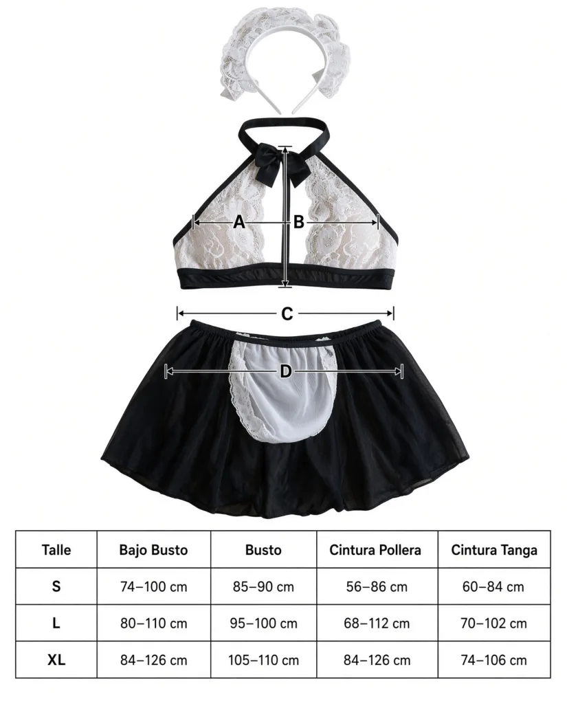 Disfraz Mucama (AL279) Talle 85 al 120
